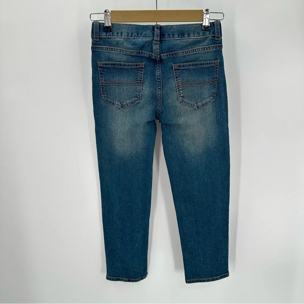 Oshkosh B'gosh Jeans Boys 7H Straight Husky Fit Blue Denim Adjust Waist NEW